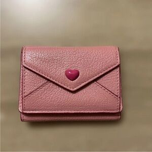 Miu Miu Pink Leather Wallet with Heart Detail